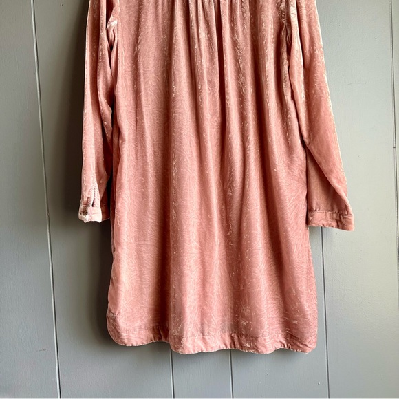 Anthropologie Melody Velvet Tunic Dress size large pink blush HOLIDAY ready - Picture 9 of 12